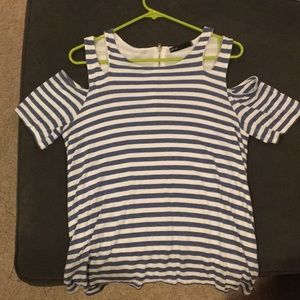 Gibson - cold shoulder striped top